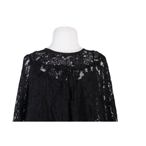 Urban Outfitters Kimchi Blue Womens S Black Flowy Long-Sleeve Lace Trapeze Dress - Picture 5 of 11